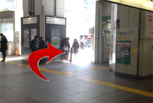 昭和通り方面の改札口を出てすぐ右側に回ります。そこにみどりの窓口があります。