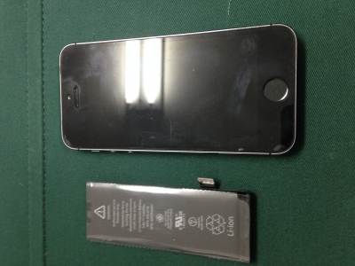 iphone5s修理、バッテリー交換