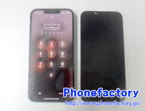 iPhone14 – 落としてガラスは割れるし液晶も変な色になってしまった